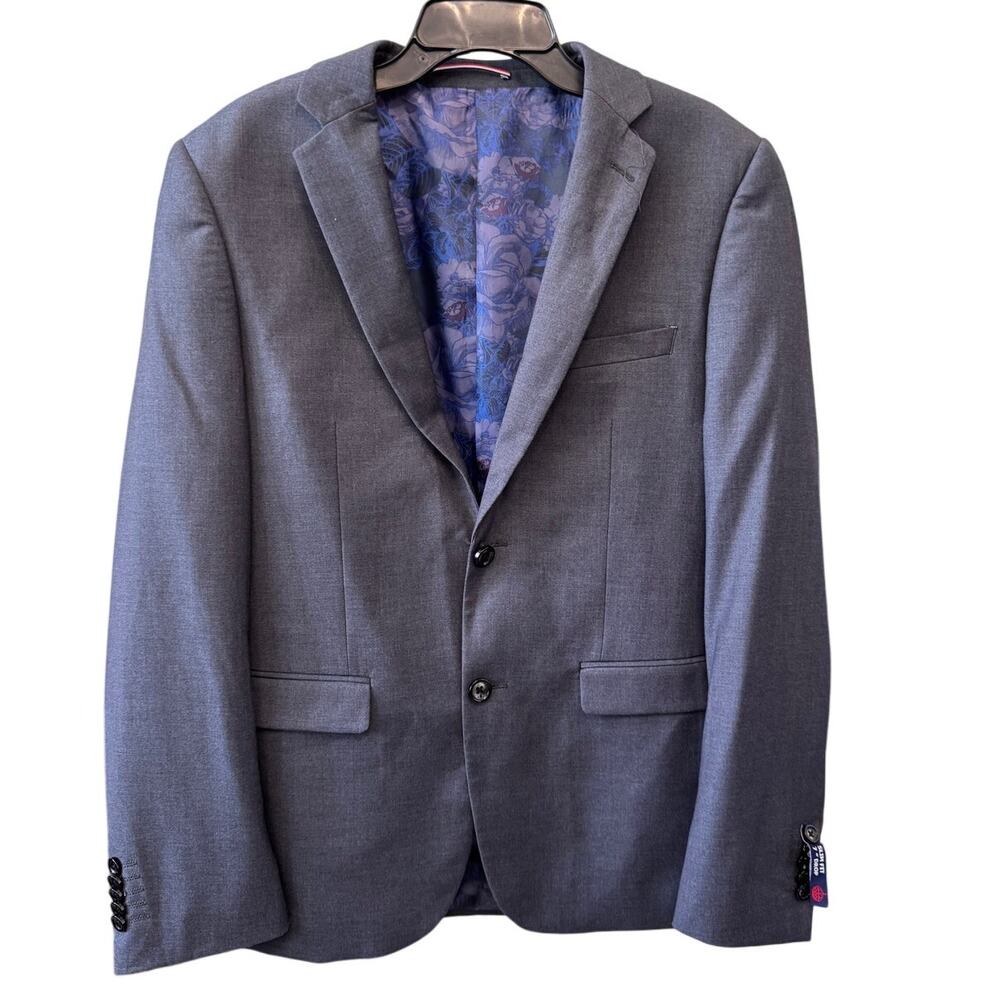 New SOUL OF LONDON NORDSTROM Blue Slim Fit 7" Drop Sport Coat Jacket Size 42R